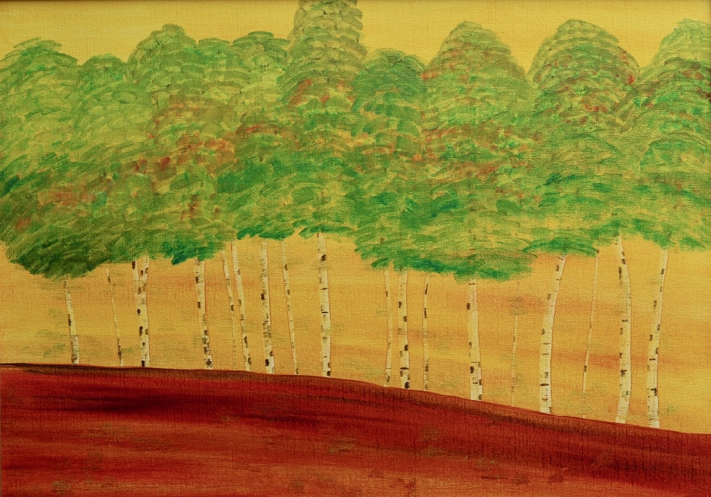 Birken sind meine Lieblingsbäume (50 x 70 cm) 350 €