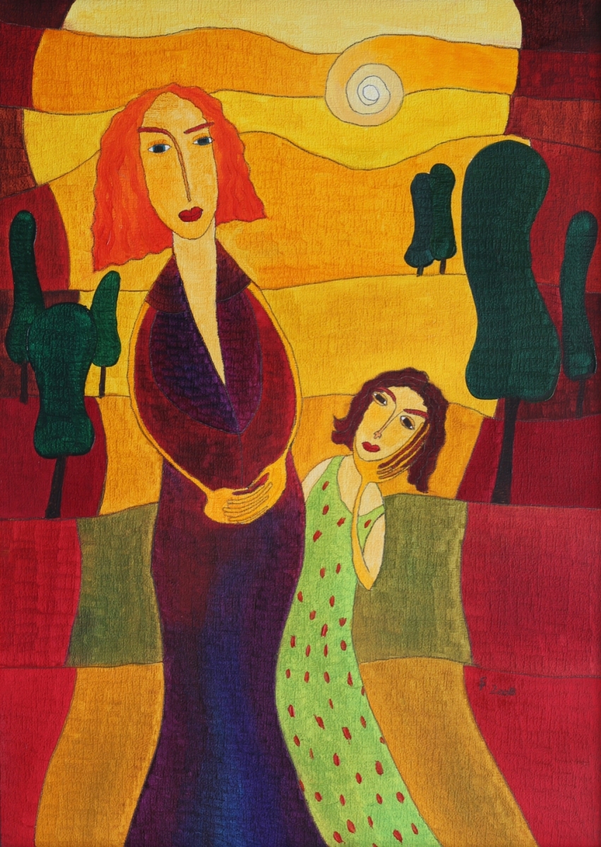 Mutter und Tochter (50 x 70 cm) 300 €